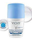 Vichy Mineral Deodorant - 48 Hour Protection, Aluminum-Free, Natural & Gentle Deodorant for Sensitive Skin, Paraben-Free