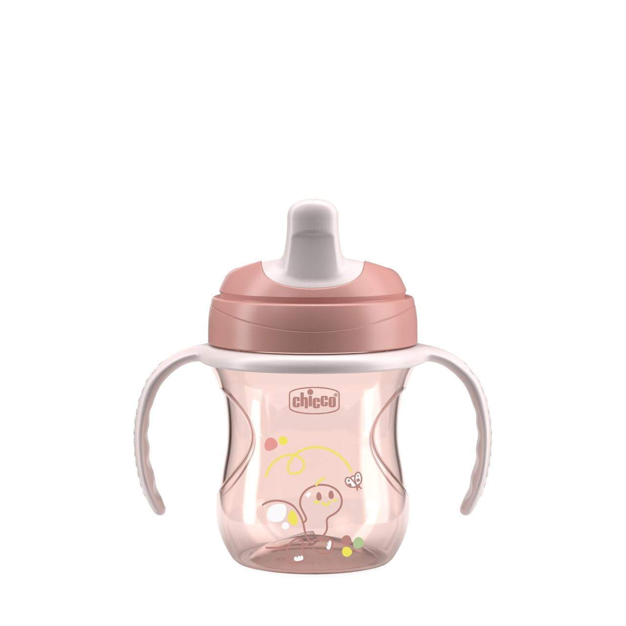 Chicco Baby Training Cup 12m+ - Pink Floral, 266ml, Easy Transition to Regular Cups for Toddlers
