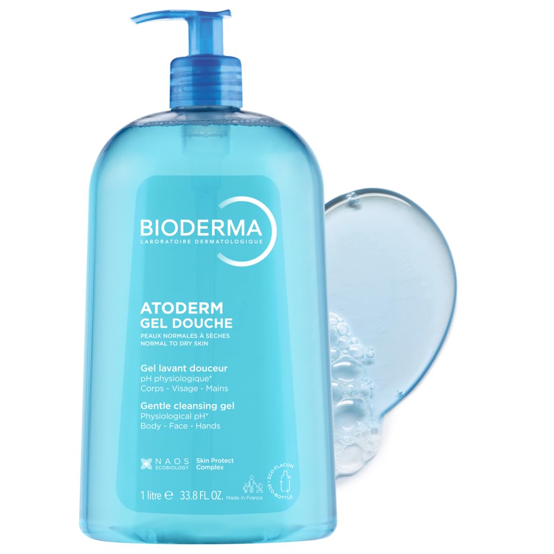 Bioderma Atoderm Shower Gel - Gentle, Moisturizing Cleanser for Sensitive &amp; Dry Skin - Fragranced, 33.81 fl oz