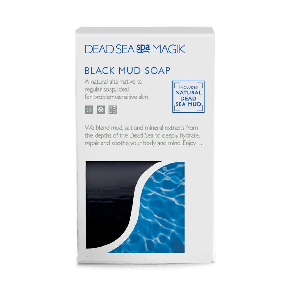 Sea Magik Black Mud Soap for Sensitive Skin - Organic Seaweed &amp; Dead Sea Mud Enriched Cleanser for Face &amp; Body, Natural 