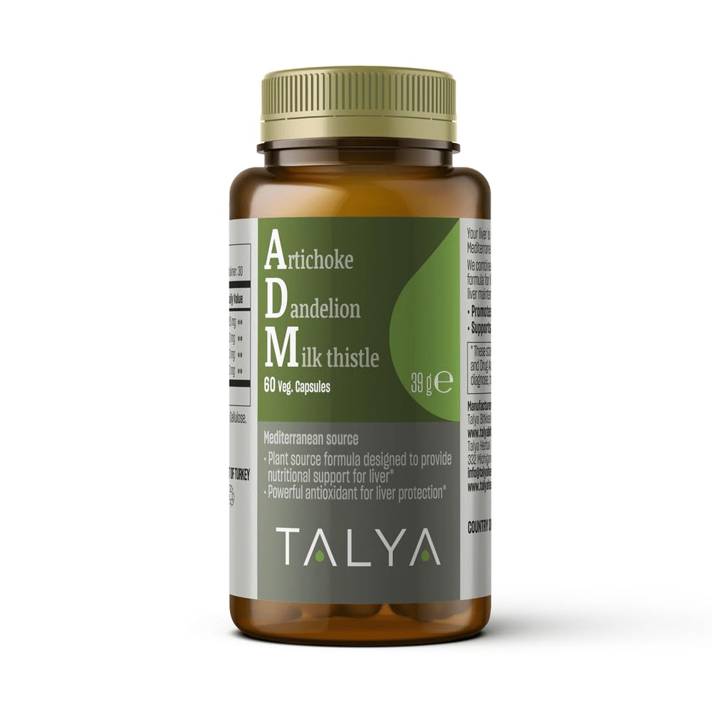 Talya Adm Artichoke Dandelion Milk Thistle Dietary Supplement - 60 Capsules for Liver & Digestive Health Support