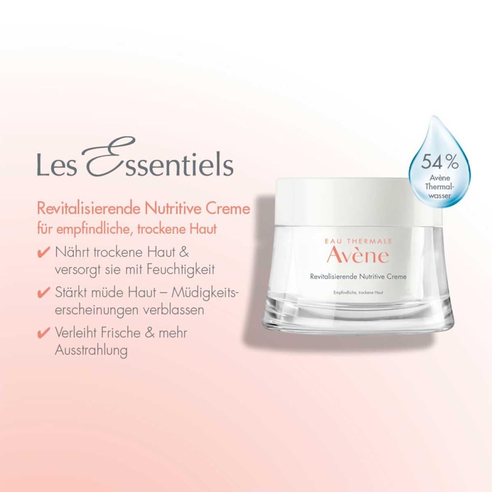 Avene Moisturizing Cream for Dry &amp; Sensitive Skin - Rich Hydration &amp; Nourishment with Vitamin E &amp; Thermal Water