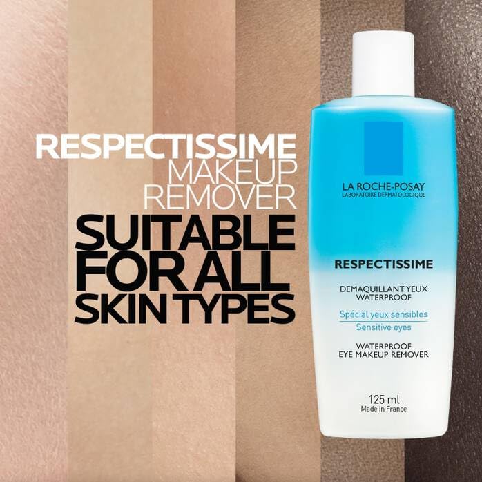 La Roche-Posay Respectissime Eye Makeup Remover for Sensitive Eyes - 4.23 fl oz, Fragrance-Free, Waterproof Makeup Remov