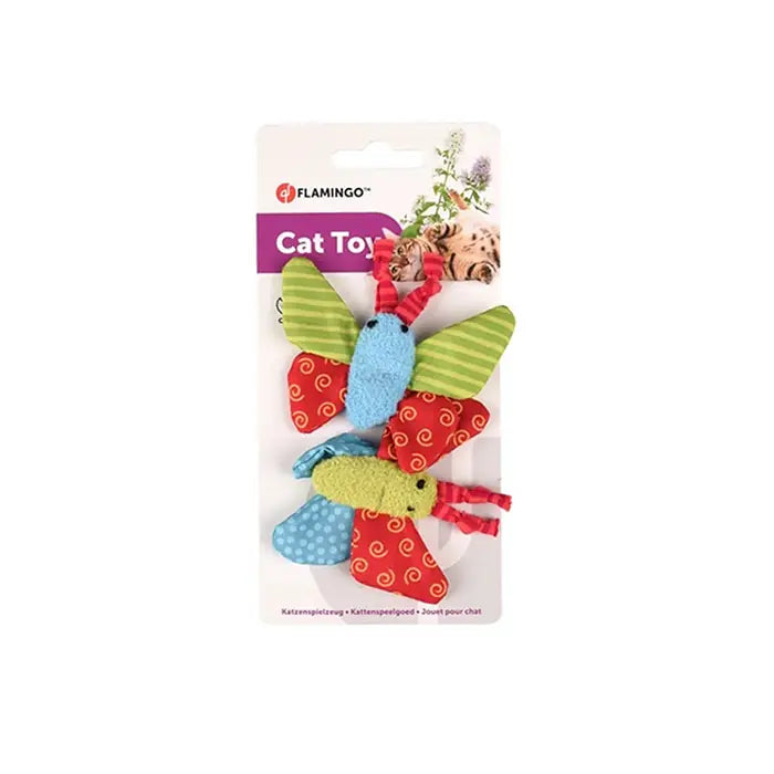 Flamingo Yowly Plush Butterfly Cat Toy 2-Pack 9cm