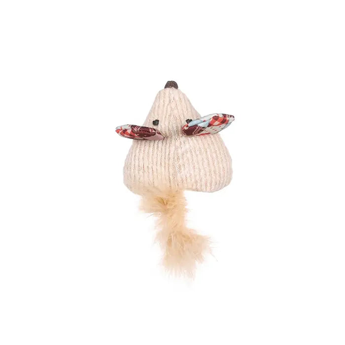 Flamingo Vinta Catnip Mouse Toy with Feathers and Crinkle Sound