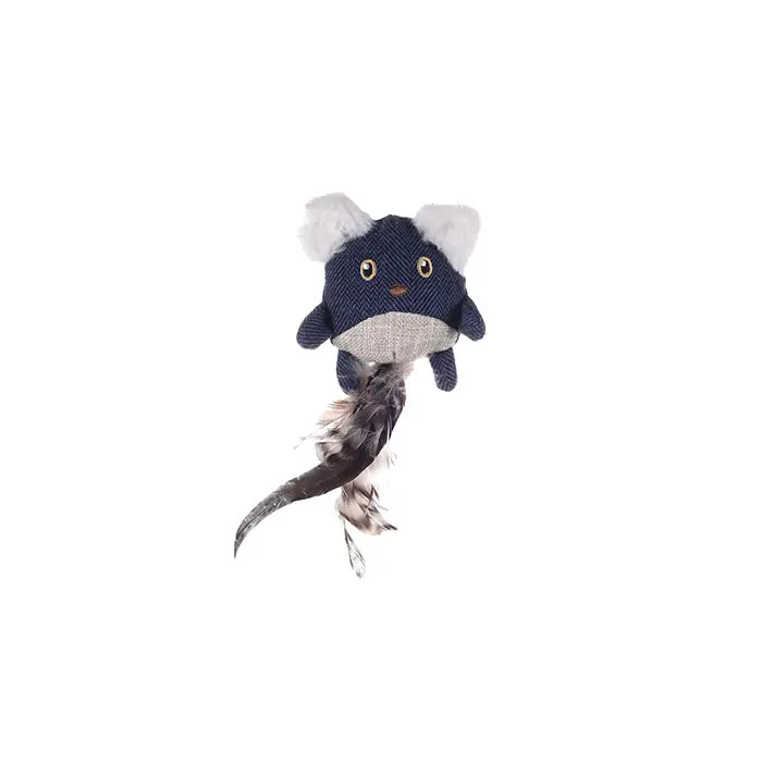 Flamingo Jeany Blue Denim Catnip Plush Cat Toy