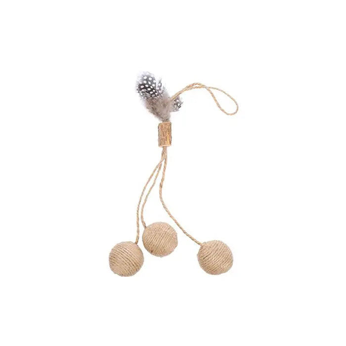 Flamingo Yutsa Feathered Wicker Ball Toy for Cats
