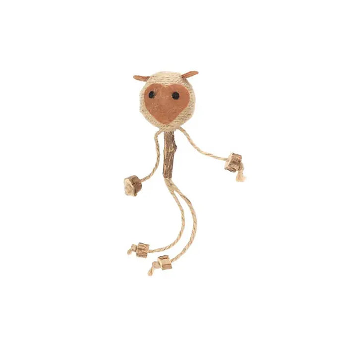 Flamingo Yutsa Woven Monkey Toy with Wood Pieces