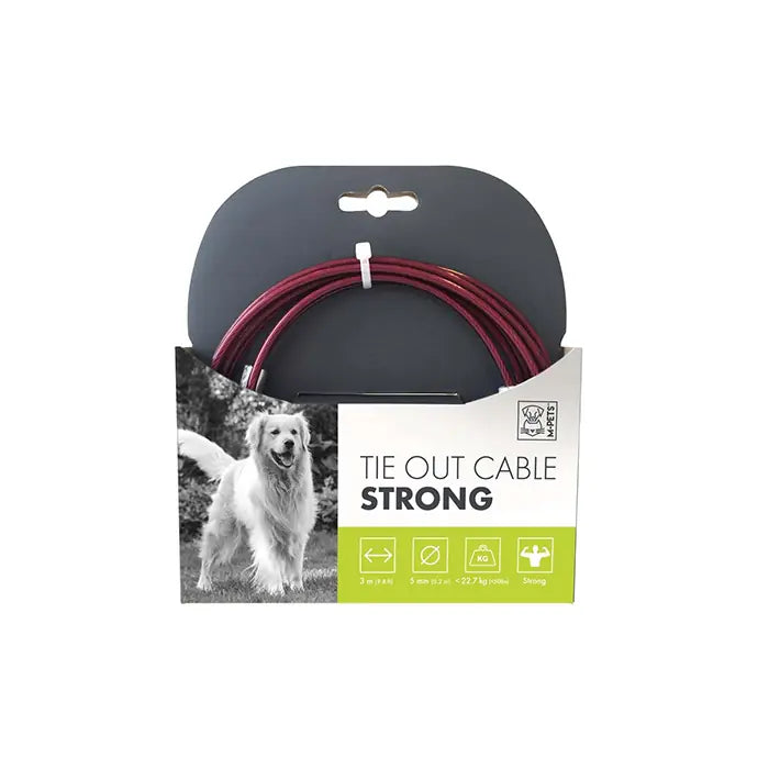 M-Pets Strong Garden Tie-Out Cable for Dogs Red 3m