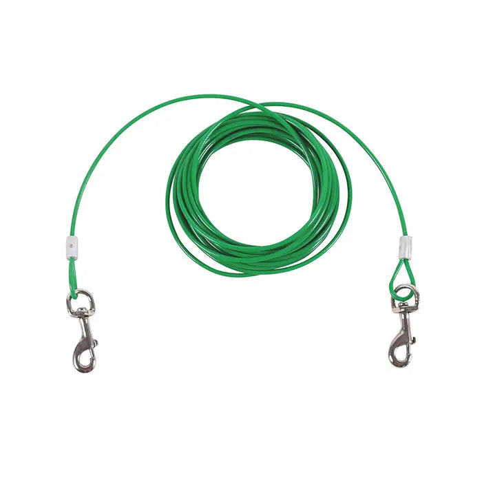 M-Pets Strong Garden Tie Out Cable for Dogs 9m Green
