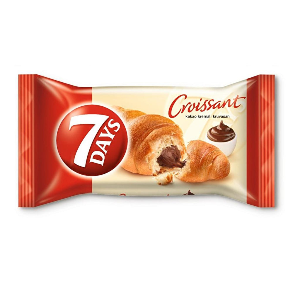 7 Days Chocolate Cream Filled Croissant - Convenient Breakfast Snack, 60g - Food & Candy