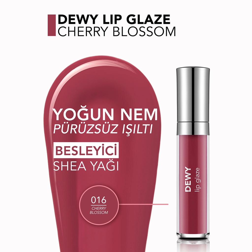 Flormar Dewy Lip Glaze Hydrating Lip Gloss 016 Cherry Blossom