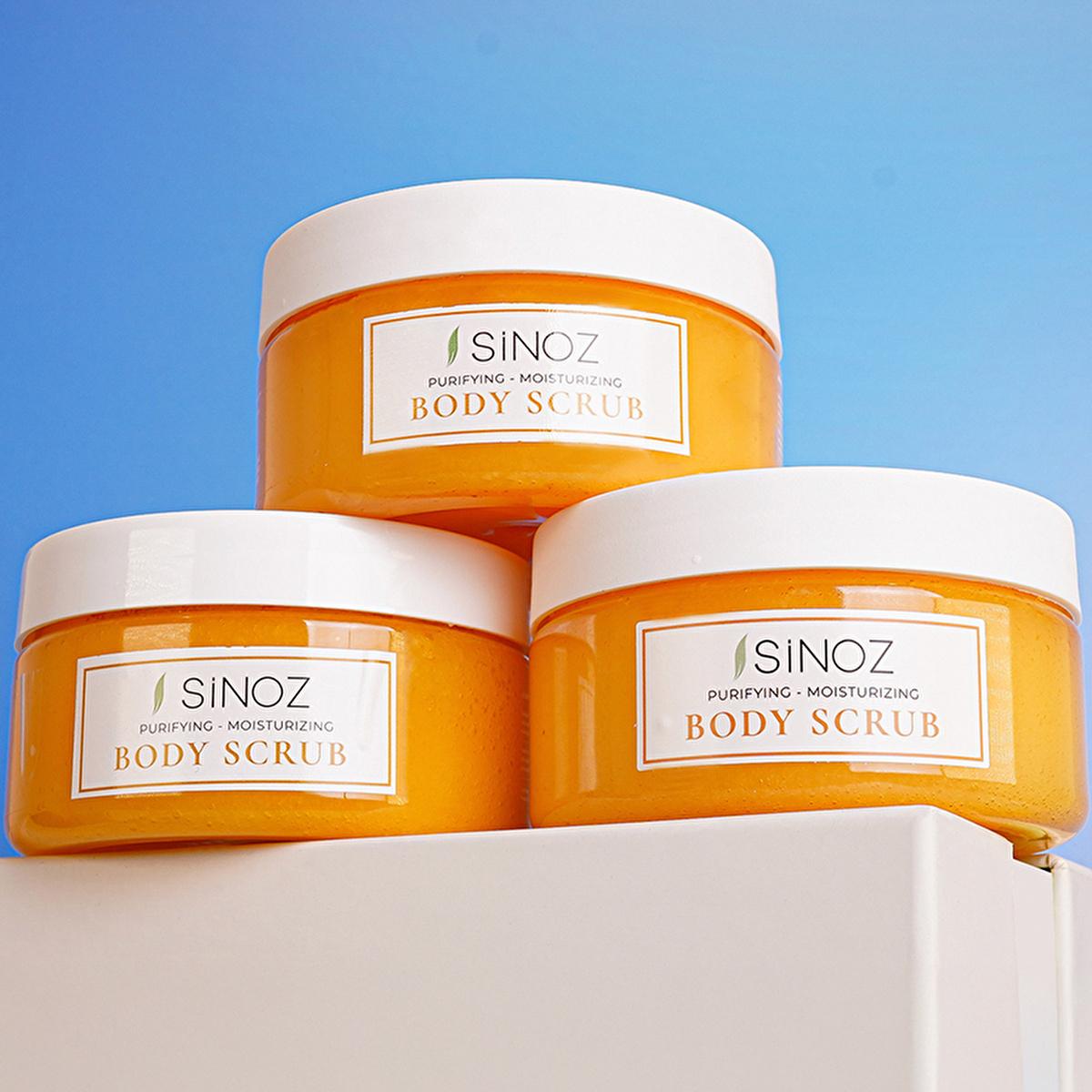 Sinoz Gold Aura Body Scrub - Exfoliating Sea Salt Scrub for Smooth, Moisturizing Skin - Natural Oils & Vitamin E Sinoz Body Scrub: Exfoliate & Moisturize for Smooth Skin body scrub, exfoliating scrub, moisturizing body scrub, sea salt scrub, natural body scrub, Sinoz body peeling, Gold Aura body scrub, body scrub for smooth skin, body exfoliant, skin exfoliation, moisturizing scrub, tea tree oil scrub, coconut oil scrub, cucumber seed oil, vitamin E, glycerin, gold aura scent, smooth skin, radiant skin, dry