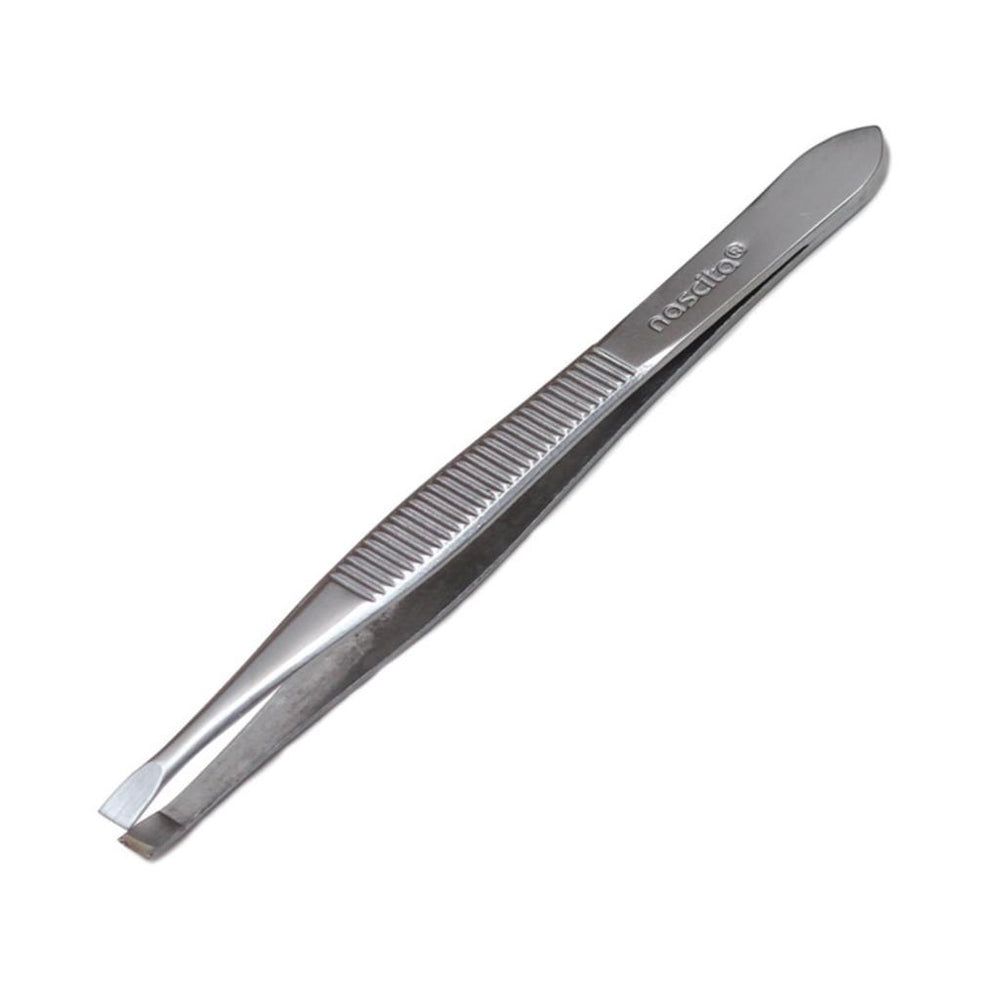 Nascita Chrome Flat Tip Tweezers for Precise Grooming