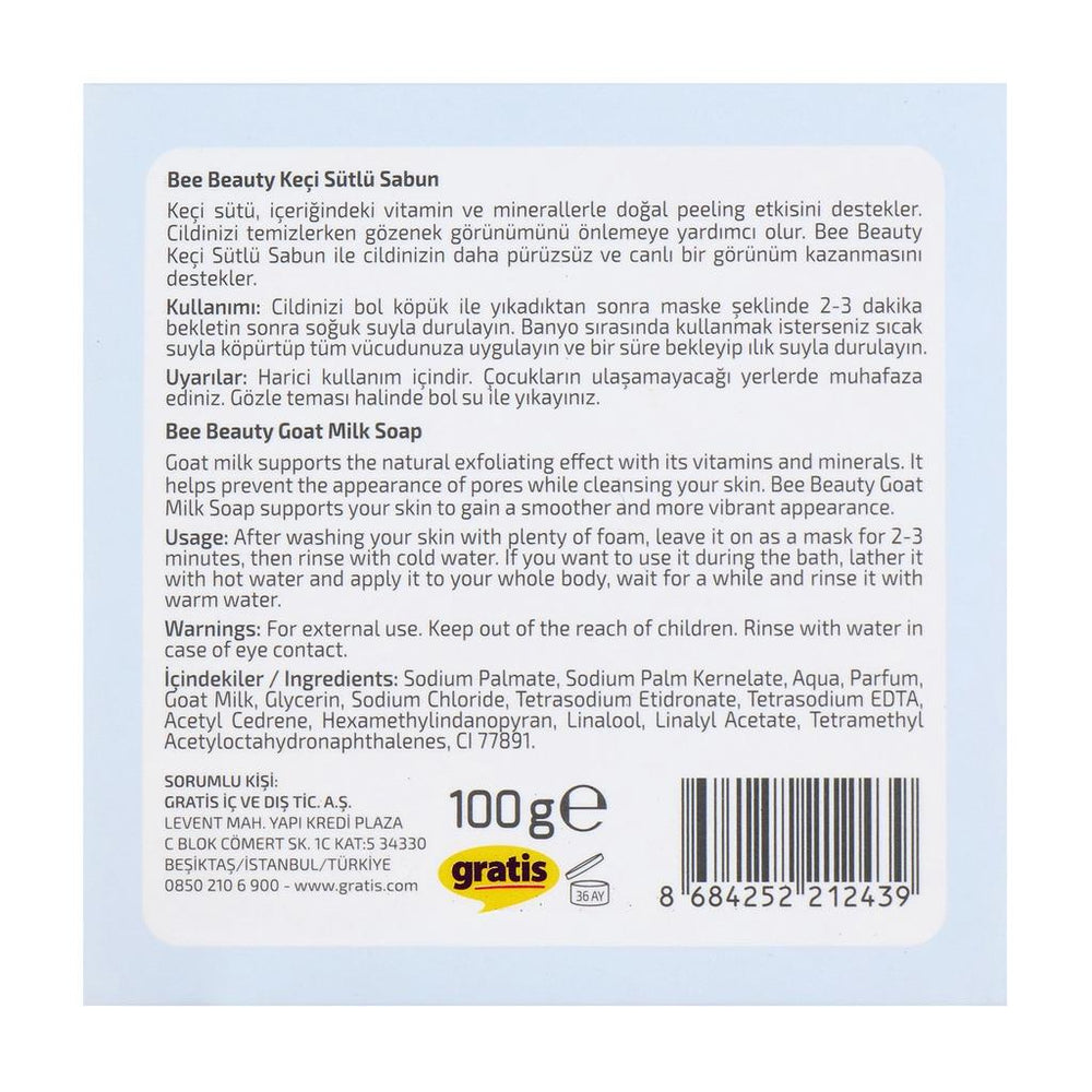 Bee Beauty Goat Milk Bar Soap for Gentle Cleansing 100g