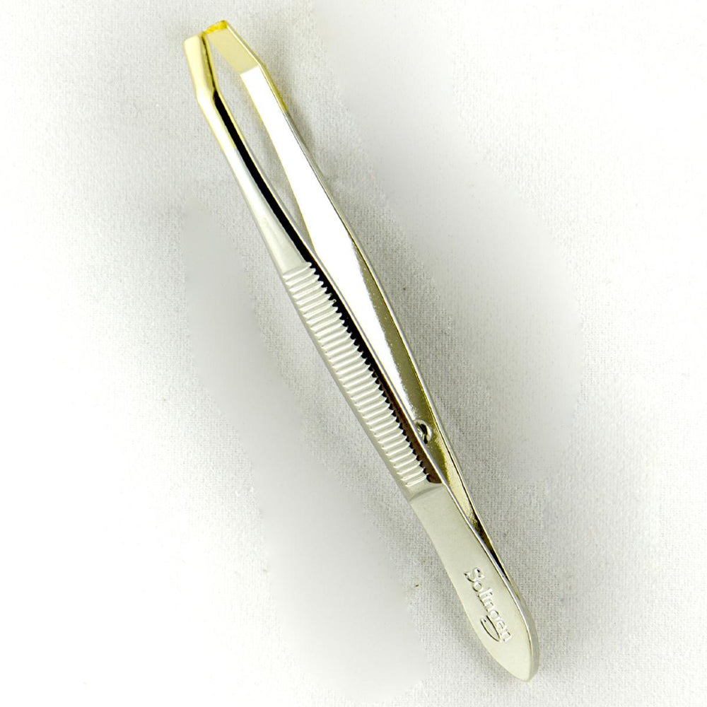 Perge Solingen Gold Plated Tweezers - Precision Grooming Tool for Eyebrow Shaping & Small Object Handling - Eyebrow Pencil
