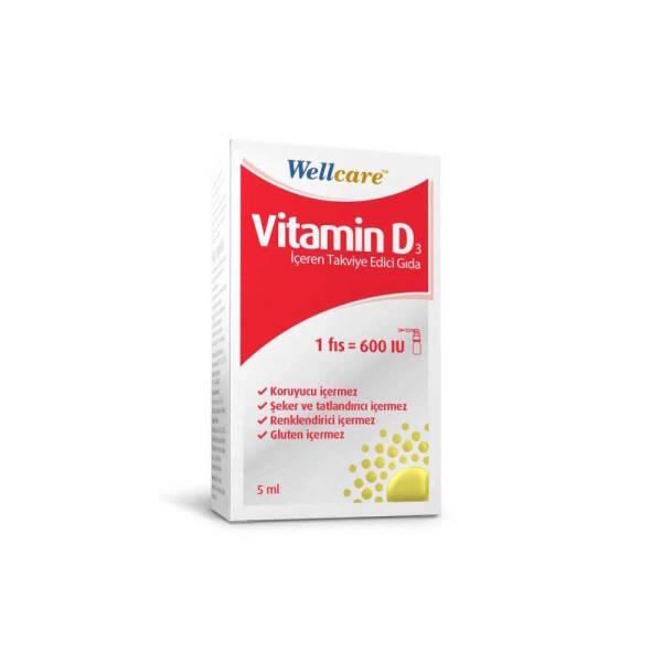 Wellcare Vitamin D3 600IU Spray - Supports Bone Health, 5ml Bottle - image 2