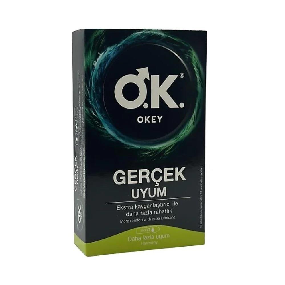 Okey Condoms - Gerçek Uyum Lubricated for Comfort & Safety - Pack of 10 Okey Condoms: Comfort & Safety in Intimacy condoms, contraception, safe sex, lubricated condoms, comfortable protection, intimate protection, sexual health, adult contraceptives, safe intimacy, condom pack, lubricated for comfort