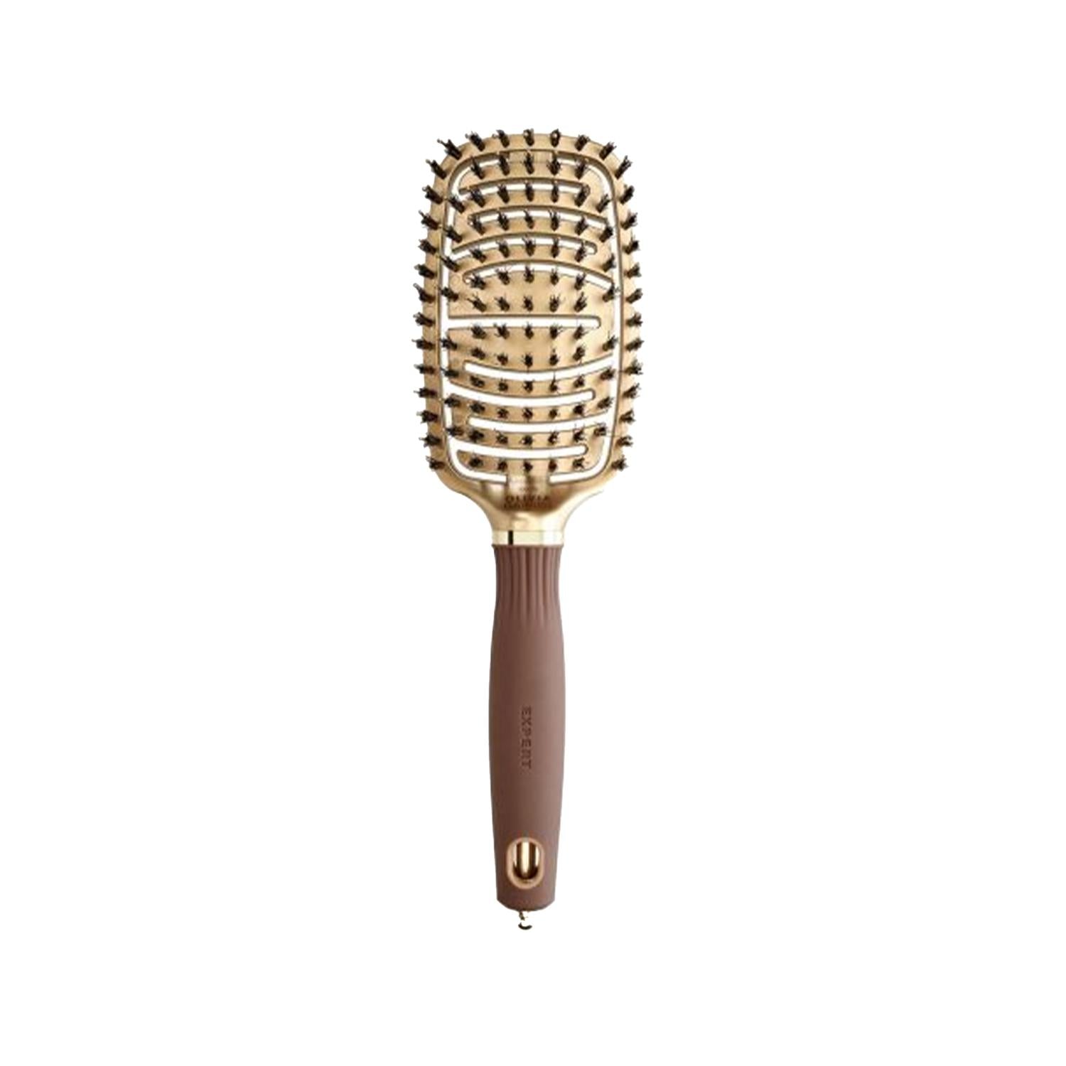 Olivia Garden Expert Care Flex Boar Bristles Gold Brown Hair Brush for Gentle Hair Care & Styling Olivia Garden Expert Care Flex Boar Bristles Hair Brush Hair brush, Boar bristle hair brush, Olivia Garden Expert Care, Flex hair brush, Gold Brown hair brush, Gentle hair care, Hair styling tools, Professional-grade hair care, Dry hair care, Damaged hair care, Curly hair care, Hair detangling, Hair styling, Hair care routine, Bathroom essentials, Travel hair care