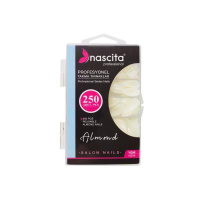 Nascita 250-Piece Almond-Shaped Artificial Nails Set - Reusable, Easy Application & Removal - Nail Polish