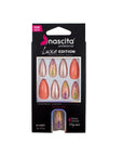 Nascita Luxe Almond Orange Press-On Nails with Glossy Finish, 24 pcs