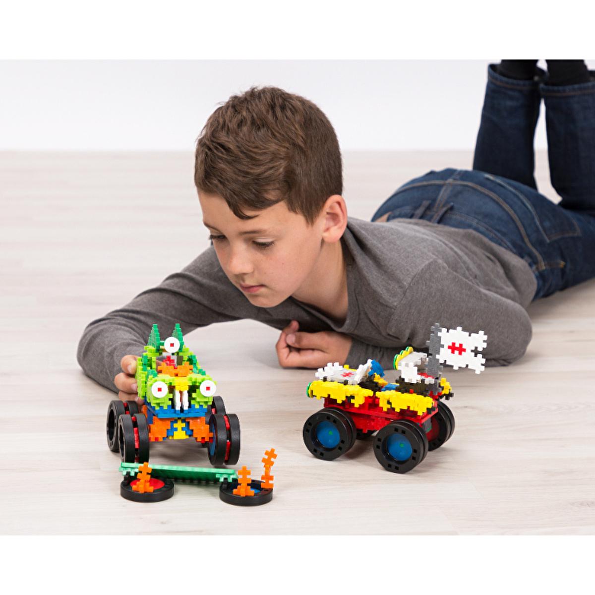Plus Plus Go Monster Trucks 600 Piece Construction Toy Set - Enhances Creativity & Fine Motor Skills for Kids Plus Plus Go Monster Trucks 600 Piece Toy Set - Kids Building Blocks construction toy, building set for kids, monster truck toy, educational toy, creative play set, 600-piece puzzle set, Plus Plus, building blocks, kids toys, educational toys, monster trucks, creativity toys