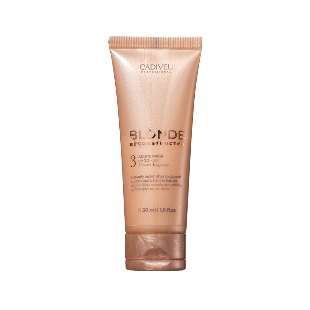 Cadiveu Blonde Reconstructor pH Balancing Hair Mask 30ml - Repairs & Preserves Blonde Hair Color Cadiveu Blonde Reconstructor Mask 30ml blonde hair reconstructor, pH balancing hair mask, Cadiveu Blonde Reconstructor, blonde hair care products, color preserving hair mask, hair reconstruction treatment, travel-sized hair care, blonde hair repair, hair color preservation, healthy scalp products