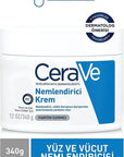 CeraVe Moisturizing Cream 340g - Hyaluronic Acid & Ceramide Rich, Fragrance-Free for Dry & Sensitive Skin - Face Cream