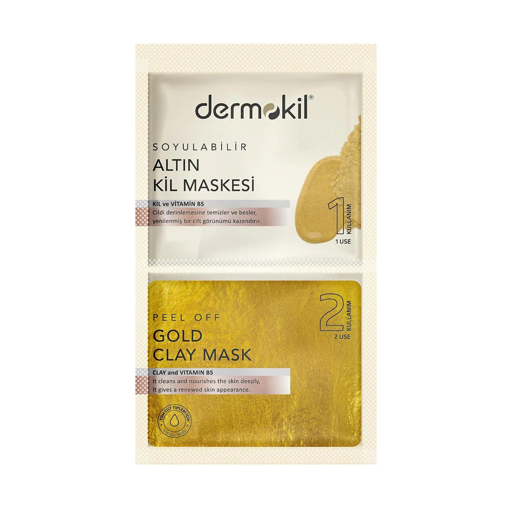 Dermokil Peel-Off Gold Clay Mask for Glowing Skin 2x75 ml