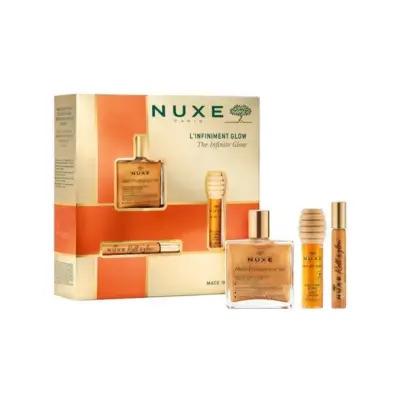 nuxe infinite glow gift set, nuxe huile prodigieuse multi-purpose dry oil, nuxe huile prodigieuse or roll and glow, nuxe reve de miel lip balm Nuxe Infinite Glow Gift Set - Radiant Skincare Essentials | 100 ml Nuxe Infinite Glow Gift Set - Radiant Skincare Essentials nuxe, gift-set, skincare, radiance, beauty, lip-balm, multi-purpose-oil, self-care, unisex, ai-generated