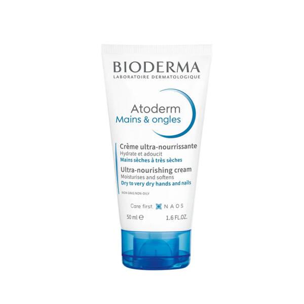 Bioderma Atoderm Hand and Nail Cream 50ml - Moisturizing & Nourishing Hand Cream for Dry Hands & Nails - Face Cream