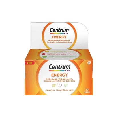 Centrum Energy Multivitamin Supplement - Boost Energy, Support Cognitive Function - Ginseng &amp; Ginko Biloba - 30 Tablets Centrum Energy: Multivitamin for Energy &amp; Cognitive Support Multivitamin, Energy Supplement, Ginseng Supplement, Ginko Biloba, Vitamin and Mineral Supplement, Daily Multivitamin, Energy Booster, Cognitive Support, Multivitamin for Adults, Vitamin A, Vitamin D3, Vitamin E, Vitamin K1, Vitamin B1, Vitamin B2, Vitamin B3, Vitamin B5, Vitamin B6, Vitamin B12, Vitamin C, Folic Acid, Biotin, Man