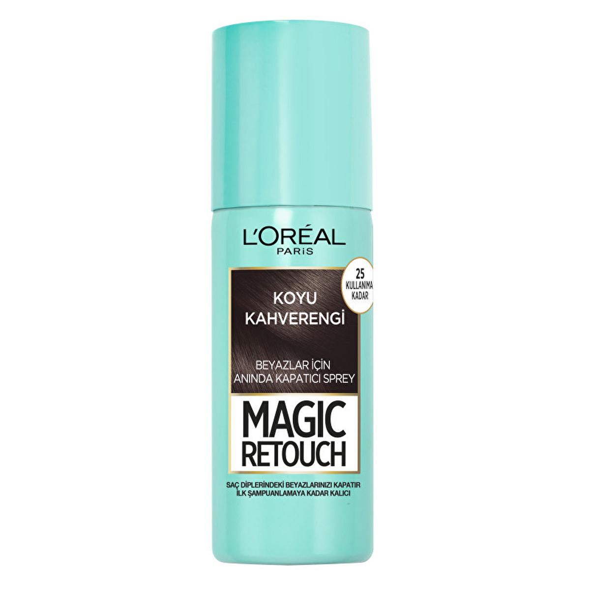 loreal-paris-magic-retouch-dark-brown-hair-spray-75ml, loreal-paris-instant-hair-spray-application Loreal Paris Magic Retouch Instant Hair Spray Dark Brown for White Hair | 75 ml Loreal Paris Instant Hair Spray - Dark Brown for White Hair loreal-paris, instant-hair-spray, dark-brown-spray, white-hair-solution, hair-color, hair-care, temporary-hair-color, beauty-products, ai-generated, cosmetic-spray