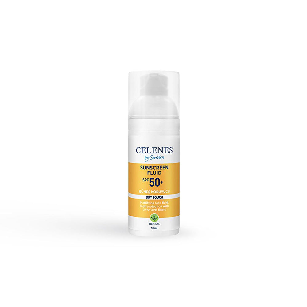 Celenes SPF 50+ Mineral Sunscreen Fluid - Dry Touch, Water-Resistant, Organic Sun Filters for Sensitive Skin - Sunscreen