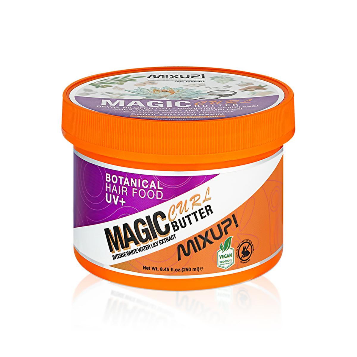 Mixup Magic Butter Curl: Vegan Curl Defining Cream for Frizz Control, Hydration & UV Protection - The Ultimate Curly Hair Product! Mixup Magic Curl Cream: Vegan Frizz Control & Curl Definition curl defining cream, curly hair product, vegan hair cream, cruelty free hair products, frizz control cream, hair moisturizer for curls, leave in conditioner for curly hair, UV protection hair cream, curl cream, hair cream, vegan, cruelty-free, frizz control, curl definition, hair hydration, UV protection, White Lotus 