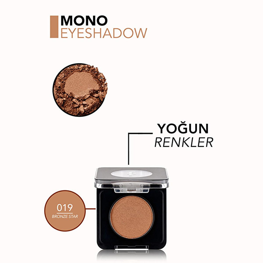 Flormar Compact Eyeshadow - 019 Bronze Star, High Pigment, Long-Lasting, Shimmer Finish - view 4