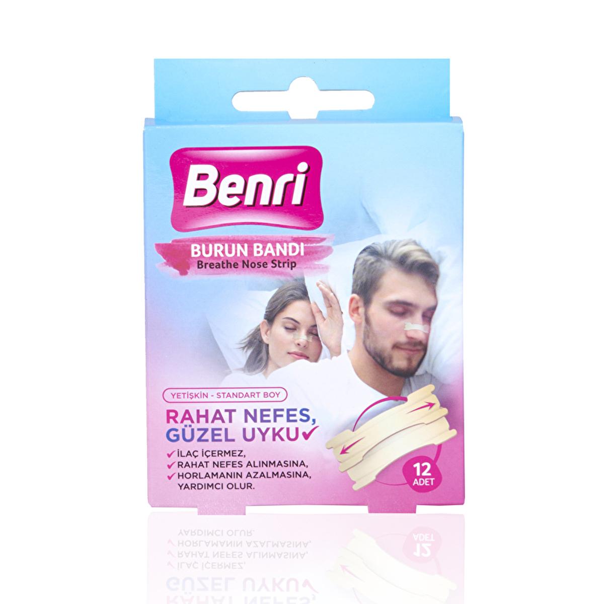 Benri Nasal Strip - Snoring Relief, Nasal Congestion Relief, 12 Count Pack Benri Nasal Strips - Snoring & Congestion Relief nasal strip, snoring relief, nasal congestion relief, breathing aid, cold relief, sleep aid, congestion relief, anti-snoring device, nasal dilator, sleep improvement, Benri, nasal strips for snoring, allergy relief, cold and flu relief