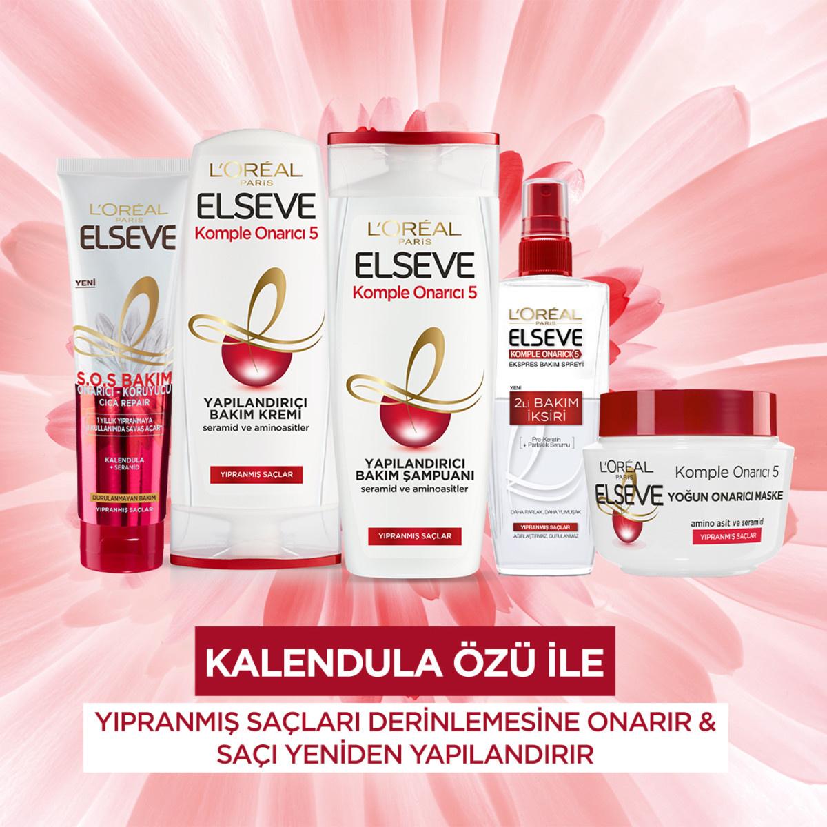 Loreal Paris Elseve: Komple Onarıcı 5 Hair Conditioner - Repairs &amp; Strengthens Damaged Hair, Detangles, Bio Seramid Treatment - 12.17 fl oz Loreal Elseve Hair Conditioner: Repair Damaged Hair Fast hair conditioner, damaged hair repair, hair strengthening, easy combing conditioner, Elseve hair care, Bio Seramid hair treatment, hair damage solution, hair reconstructing cream, affordable hair repair, hair detangling conditioner, hair repair, hair treatment, detangling, split ends, breakage, dryness, dullness, 