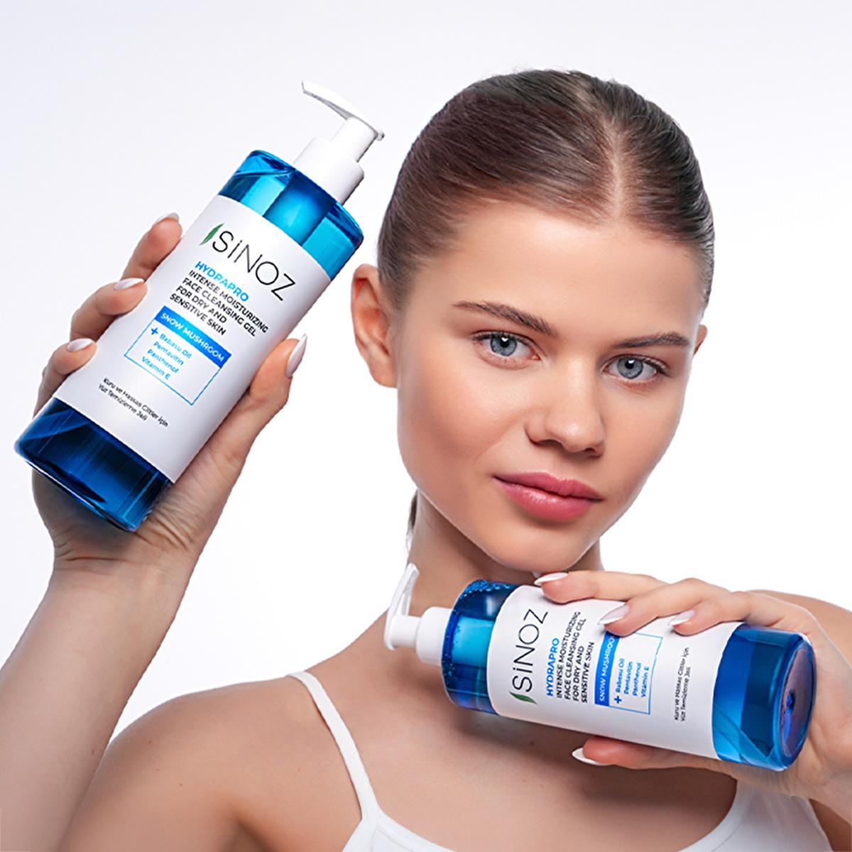 Sinoz Hydrating Facial Cleansing Gel for Dry & Sensitive Skin | Gentle Face Wash with Snow Mushroom, Babassu Oil - SLS Free, Moisturizing (13.53 fl oz) Sinoz Face Wash: Gentle Hydration for Dry, Sensitive Skin facial cleansing gel for dry skin, gentle cleanser for sensitive skin, hydrating face wash, SLS free face cleanser, natural skincare for dry skin, snow mushroom extract cleanser, babassu oil face wash, sensitive skin face wash, moisturizing facial cleanser, dry skin, sensitive skin, snow mushroom extr