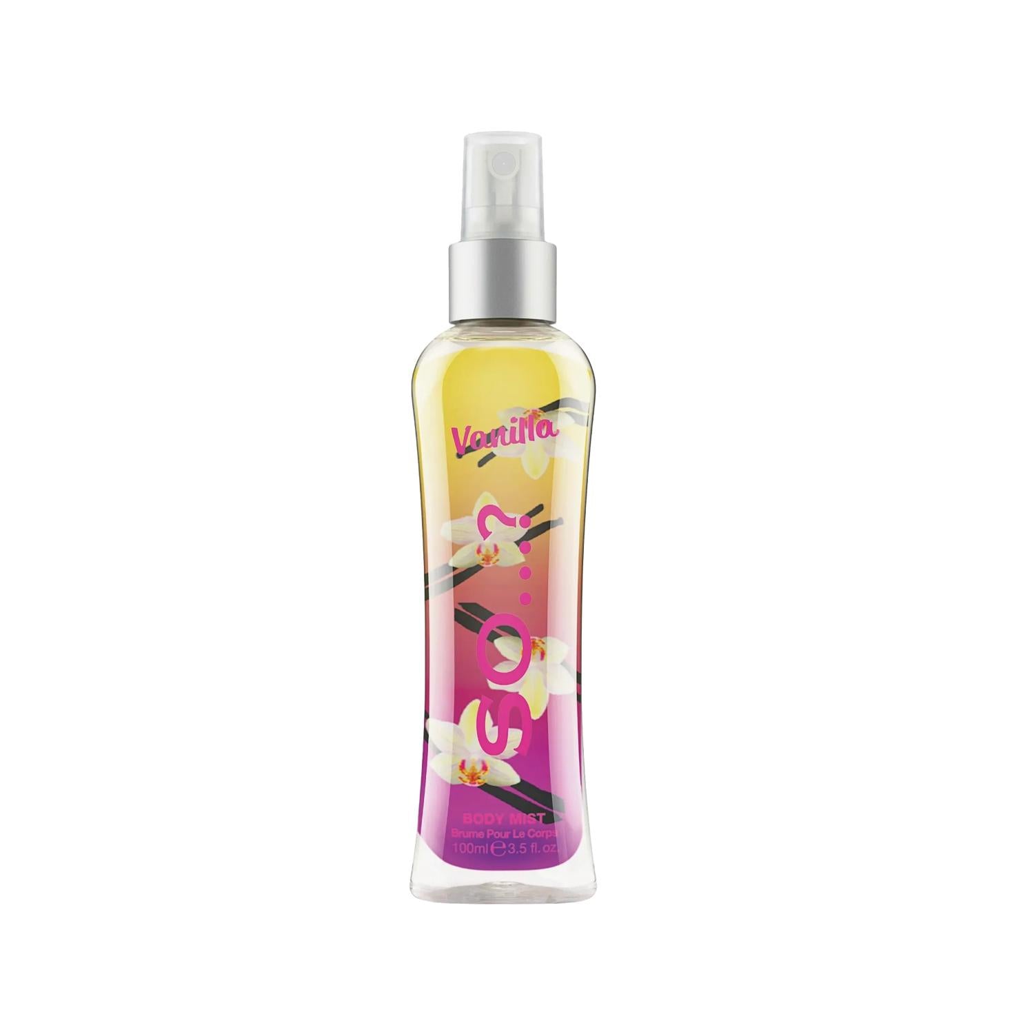 So...? Vanilla Body Spray 100ml - Pleasant Fragrance, Travel-Sized, Promotional Offer So...? Vanilla Body Spray 100ml - Pleasant Fragrance vanilla body spray, body fragrance, personal hygiene products, travel-sized toiletries, promotional personal care, vanilla scent, gentle fragrance, subtle scent, body care, personal care, cosmetics, fragrance products, travel accessories, gift ideas, personal hygiene gifts