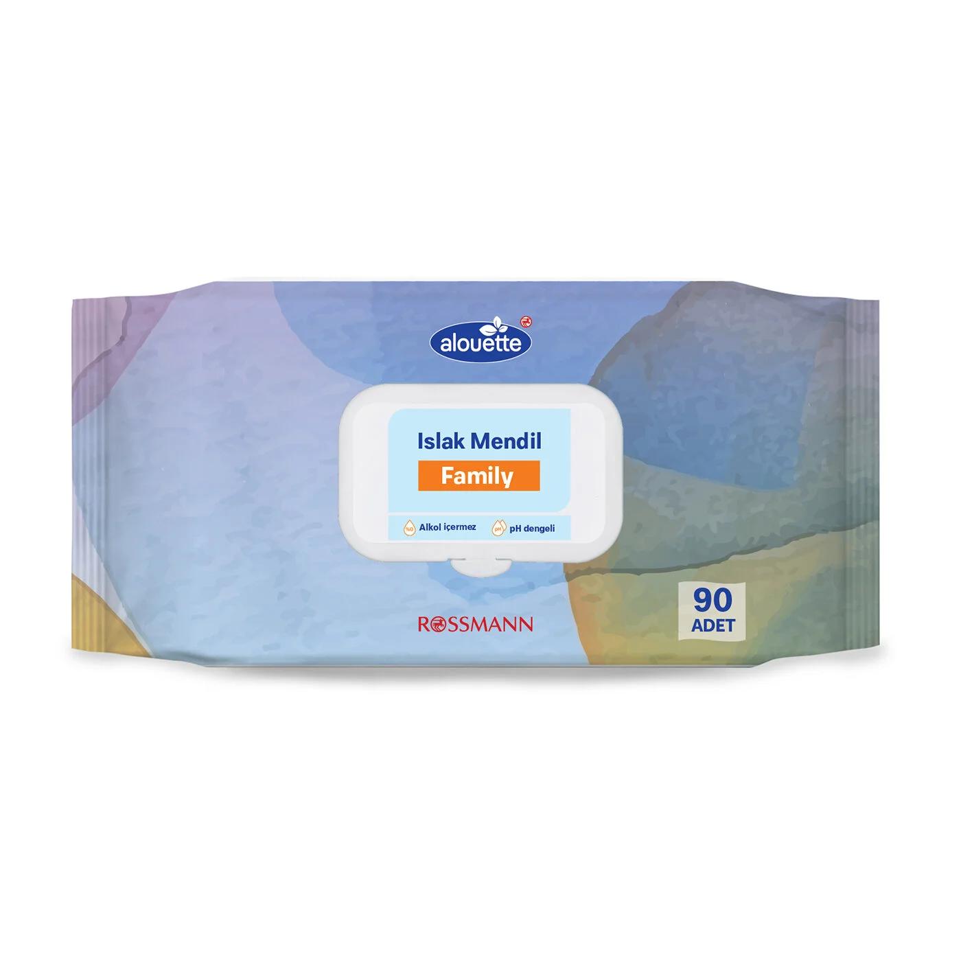 Alouette Family Wet Wipes for Gentle Cleansing 90 Count