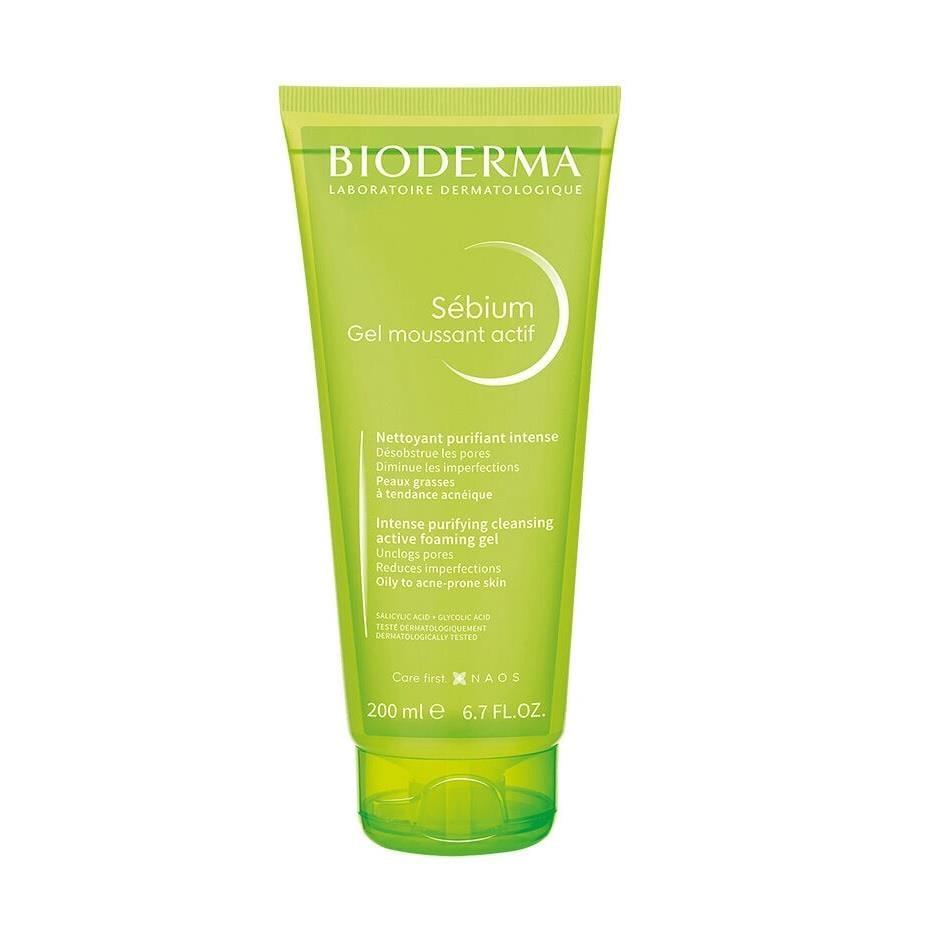 Bioderma Sebium Foaming Gel Active 6.76 fl oz - Gentle Facial Cleanser for Oily Skin with Salicylic Acid & Glycolic Acid Bioderma Sebium Foaming Gel Active - Best Facial Cleanser for Oily Skin Bioderma Sebium Foaming Gel, Facial cleanser for oily skin, Salicylic acid face wash, Glycolic acid cleanser, Zinc gluconate skincare, Acne-prone skin care, Gentle facial cleanser, Non-comedogenic cleanser, pH balanced skincare, Skincare for oily skin, Sebum regulation, Blackhead reduction, Pore minimizing cleanser