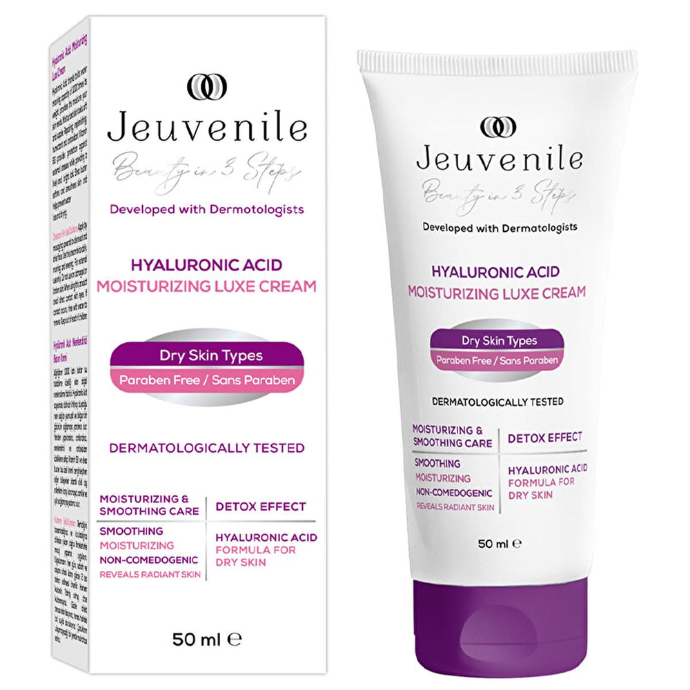 Jeuvenile Hyaluronic Acid Moisturizing Cream - 50ml, Anti-Aging, Hydrating, with Vitamin B3 & Shea Butter - Face Cream