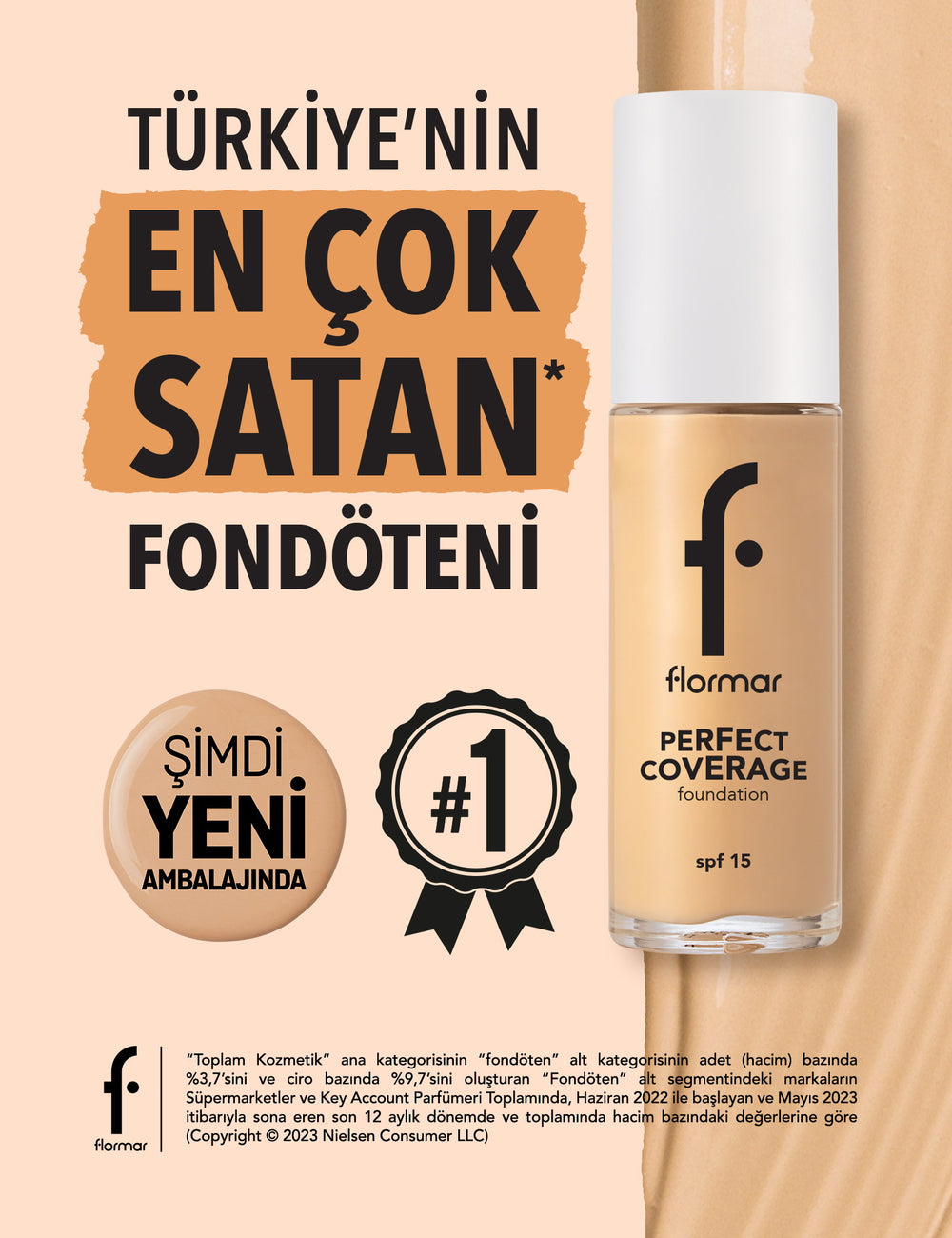 Flormar Perfect Coverage High Pigment SPF15 Foundation 30ml