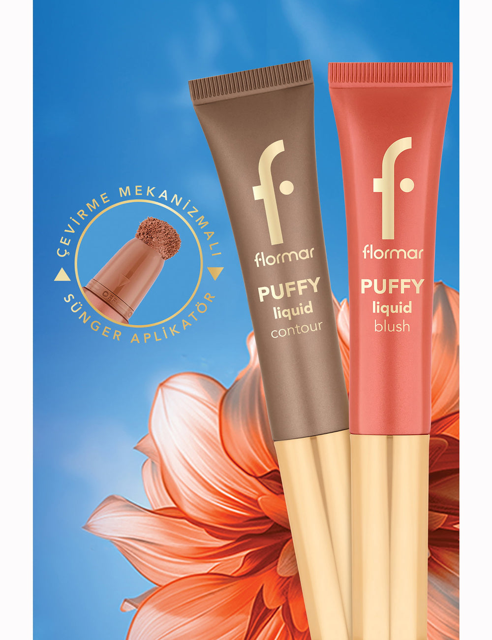 Flormar Puffy Liquid Lightweight Contour with Sponge Applicator