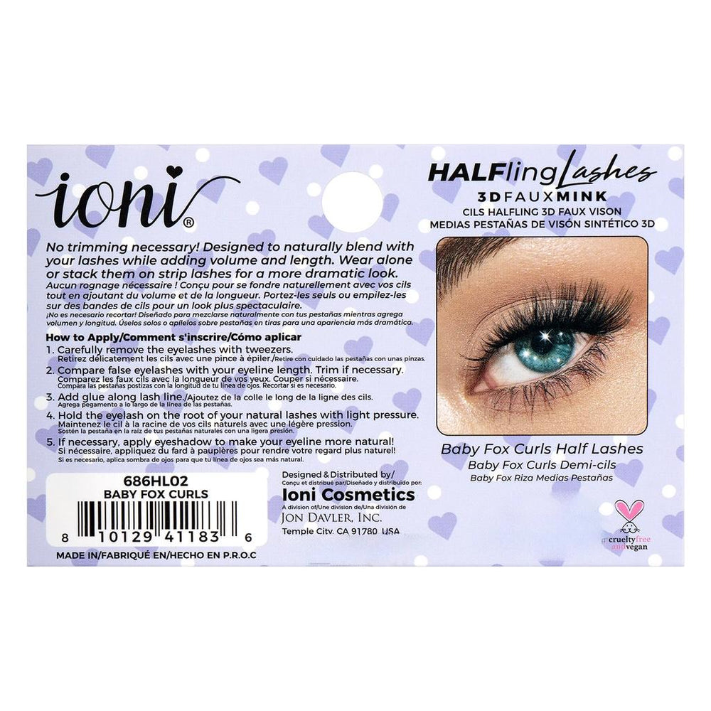Ioni Extra Volume Half Lashes for Natural Lift 1 Pair