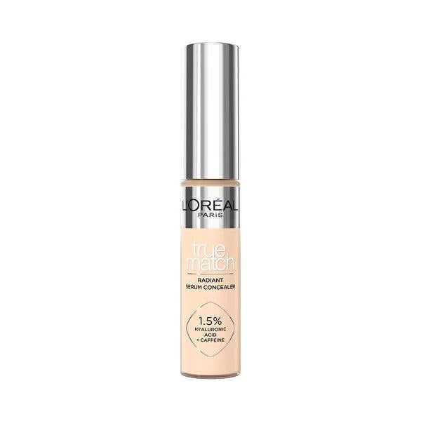L&#39;Oréal Paris True Match Radiant Serum Concealer - Dark Circle Concealer for Under-Eye Imperfections L&#39;Oréal Paris True Match Radiant Serum Concealer - Conceal &amp; Brighten Concealer, Under-eye concealer, Serum concealer, Dark circle concealer, Lightweight concealer, Makeup, Cosmetics, Skincare, Beauty Products, L&#39;Oréal Paris, True Match, Radiant Serum Concealer, Hyaluronik Asit, Kafein Kompleksi, Anti-aging, Brightening, Even-toned skin