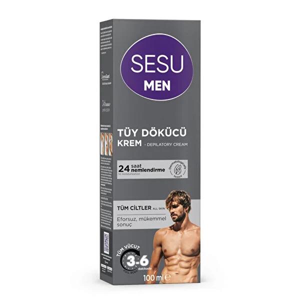 Sesu Men's Hair Removal Cream for Smooth Skin - 3.38 fl oz Sesu Men's Hair Removal Cream - 3.38 fl oz hair removal cream, depilatory cream, men's grooming, smooth skin, easy hair removal, Sesu, Vitamin E, AromaGuard, dermatologically tested, cosmetic, personal care, grooming products