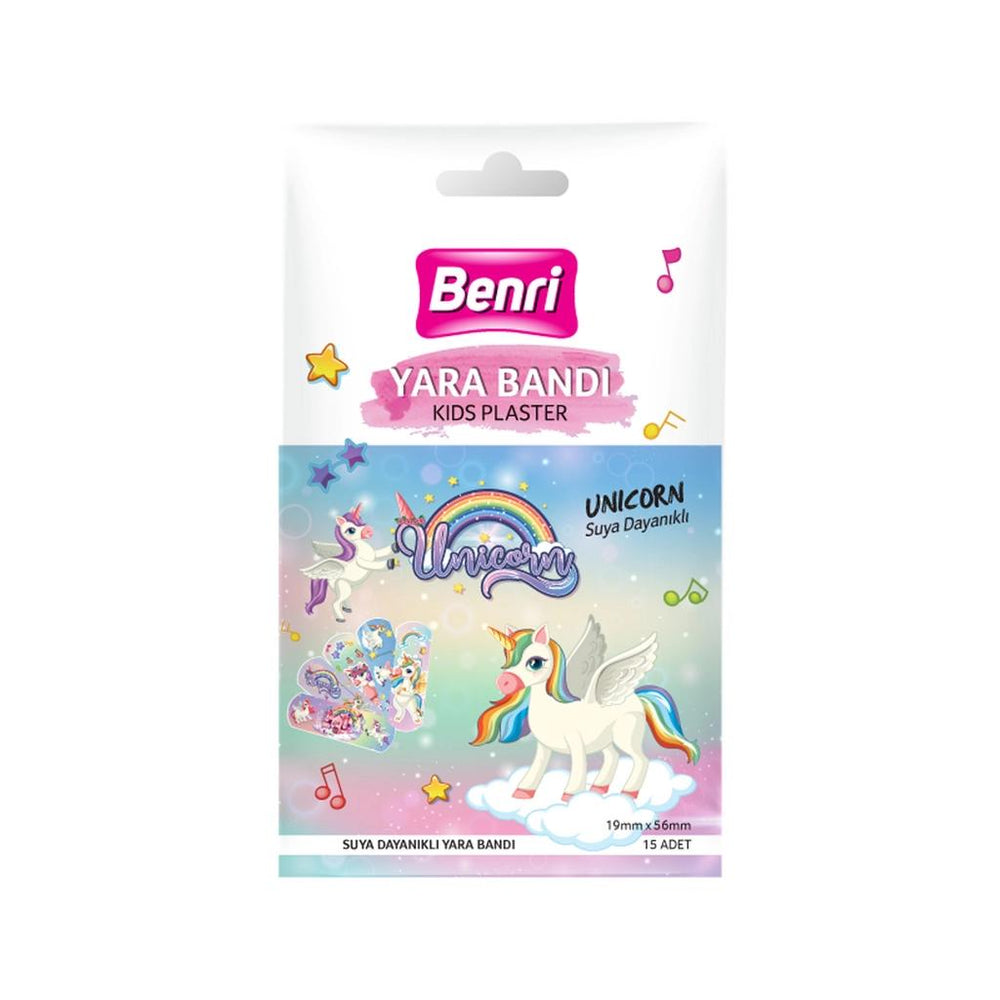 Benri Unicorn Adhesive Bandages for Kids 15 Count