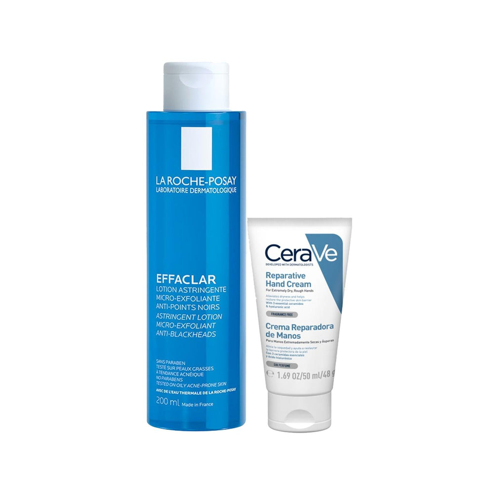 La Roche-Posay Effaclar Tonik & CeraVe Hand Cream Set: Unclog Pores, Repair Dry Hands - Dermatologist Recommended Skincare La Roche-Posay & CeraVe: Clear Skin & Soft Hand Skincare Set La Roche Posay Effaclar Tonik, CeraVe Hand Cream, oily skin toner, dry hand repair cream, acne prone skin care, dermatologist recommended skincare, cerave onarıcı el kremi, effaclar tonik, skincare set, facial toner, hand cream, acne treatment, dry skin relief, hydration, moisturizing, skin repair, blemishes, pores, oily skin,